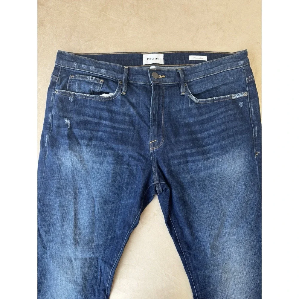 Frame L'Homme Slim Jeans Mens 36X30 Bue Stretch Denim Straight Leg Pants‎